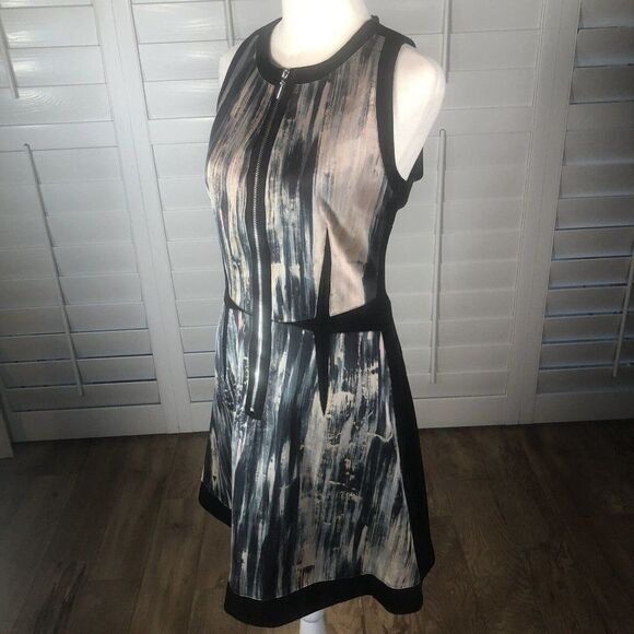 Rebecca Taylor Womens Silk Sleeveless Zip Up A-Line Dress Black Size 8 - Picture 3 of 12